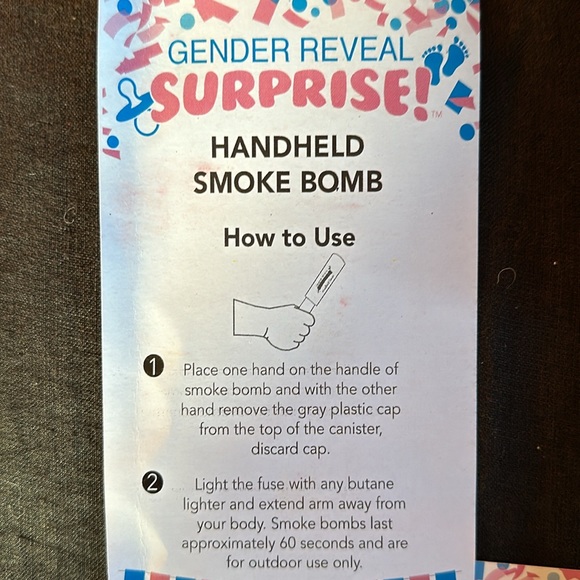 Gender reveal Smoke Bomb stick (Blue for boy) - Picture 4 of 5